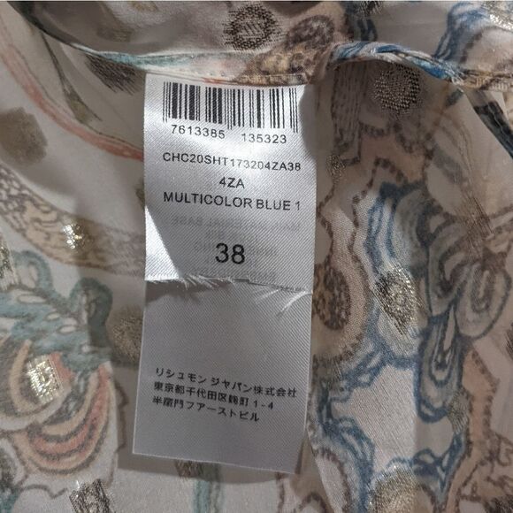 Chloe Floral Printed Blouse in Silk Lurex - Picture 16 of 16